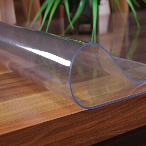 Nappe de table transparente 2mm d'épaisseur, 100x100cm, imperméable, tapis de protection en PVC