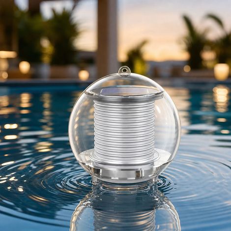 Luce solare a LED galleggiante, sfera luminosa multicolore impermeabile per piscina e giardino, Ø11,5 cm, set da 2 (1/4)