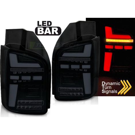 Paire de feux VW T6 15-19 FULL LED BAR DYN Noir Fume (1/5)