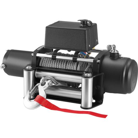 Treuil électrique, capacité de charge de 4 500 kg, 12 V CC, câble en acier de 8,3 mm x 19,8 m, télécommande sans fil et filaire, étanchéité IP55, pour le remorquage de SUV, jeeps, remorques, bateaux e (1/5)