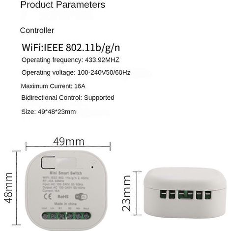 Récepteur Tuya WIFI RF433 16A WiFi intelligent 433 MHz pour la maison ( ) (1/5)