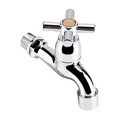 Robinet ABS pour Lave-Linge et Baignoire, Montage Externe en Laiton, Plastique avec Finition Chrome, Connecteur G1/2 (1/5)
