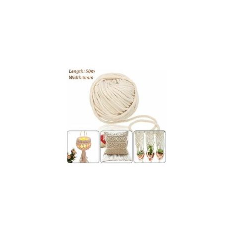 Cordage Coton Torsadé - 6 mm - 50 m - Beige Naturel - Pour DIY Décoration Maison Mariage Artisanat (1/5)