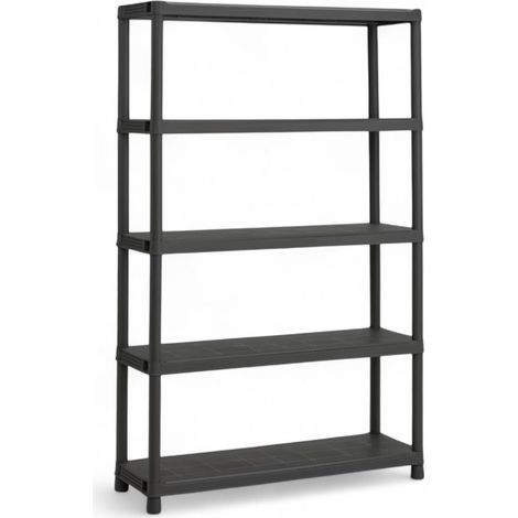 Scaffale fisso in resina antiurto in kit da interno esterno - 40x90xH188 cm - 5 ripiani (1/4)