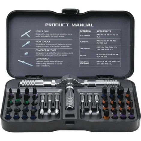 Tournevis Magnétiques D'Magnétiques Multiples Equi, XU,pé de Poignée Cliquet Amovible, XU,Kit D'outils Réparation Précision Destiné à Électronique Montage Meubles PC Ordinateur KZQ - KZQ (1/4)