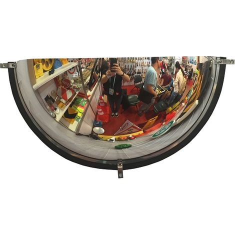 PROVOST - Miroir de sécurité hémisphérique acrylique demi-dôme noir - Vision à 180° pour entrepôt