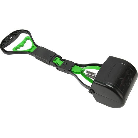 Ramasse-crottes pour animaux de compagnie multifonctionnelle à long manche, robuste et durable, pour chiens, utilisable en extérieur. Verte.-AquaForge