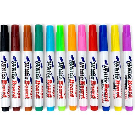Lot de 8/12 stylos à eau magiques pour tableau blanc, marqueurs pour tableau blanc, stylos à dessin pour enfants et étudiants (1/5)