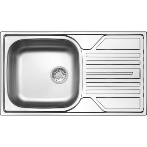 Lavello in acciaio a vasca singola con gocciolatoio - DRAIN 3.5" acciaio satinato ZEL 0113