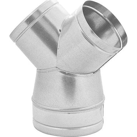 Té de réduction en Y à 90° - En acier galvanisé  180 mm - 2 x 125 mm