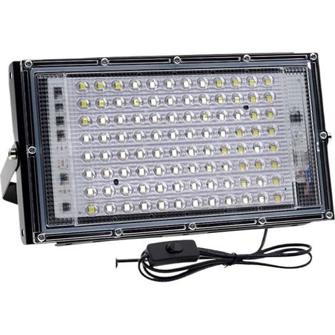 Projecteur LED, Projecteur LED RGB 50W 100W, Étanche IP65, Réflecteur Extérieur, Éclaira De Paysa Avec Télécommande(White Light,100W) (1/5)