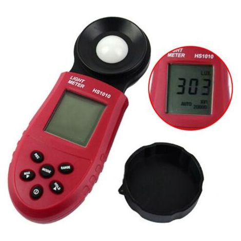 Luxmètre portable HS1010, mesure les lux et les FC jusqu'à 200 000 lux, écran LCD rétroéclairé, testeur de photomètre