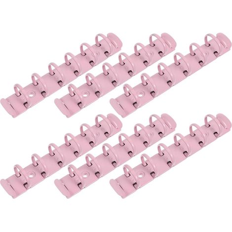 Classeur à anneaux métalliques roses CALLARON A7, 6 trous (1/5)
