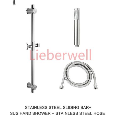 Barre marketde douche en acier inoxydable SUS304, support de pommeau de douche réglable, rond et carré brossé, dernier modèle (1/5)