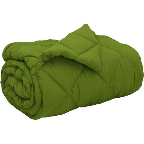 Couette d'hiver verte en duvet 135 x 200 cm en microfibre (1/5)