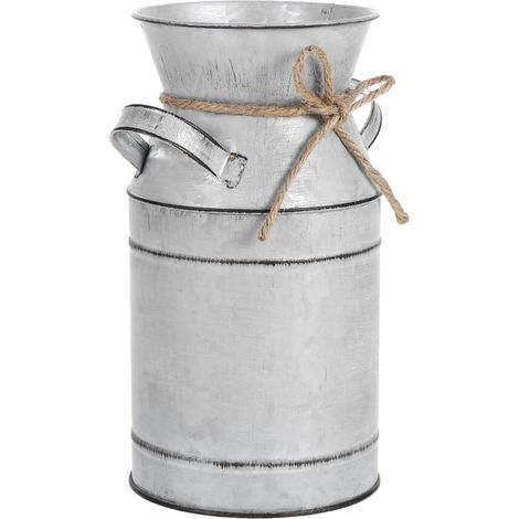 Vase À Fleurs en Métal Galvanisé Pot À Lait Rétro Vintage Décor Rustique pour Fleurs Fraîches Ou Séchées Centre De Table pour Maison De Campagne (1/5)