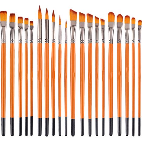 Ensemble de 20 pinceaux en nylon pour artistes, idéal pour la peinture acrylique, à l'huile, à l'aquarelle, le nail art et les loisirs créatifs. Plusieurs tailles disponibles. (1/5)