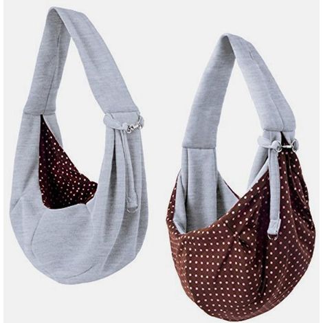 Sac de transport gris pour chat/chien, sac bandoulière à une épaule pour chien et chat (1/5)