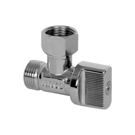 Arco – Robinet équerre mâle 3/8" (12/17) femelle écrou libre 3/8" (12/17) chromé – Pour installations sanitaires – Résistant à la corrosion