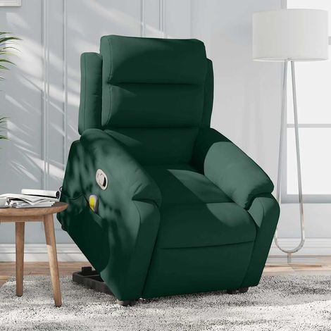 Relaxsessel mit Aufstehhilfe Dunkelgrün Samt