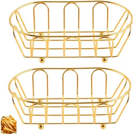 pièces - Panier à friture - Panier à friture en fer - Panier à friture ovale - Accessoire pour friteuse à air chaud - Doré - Panier à friture en métal - Panier à pain - Coupe à fruits - Boîte alimenta (1/5)