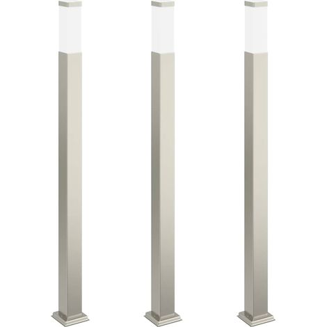 Balizas de iluminación, 3 unidades, 110 cm, acero inoxidable, IP44 vidaXL