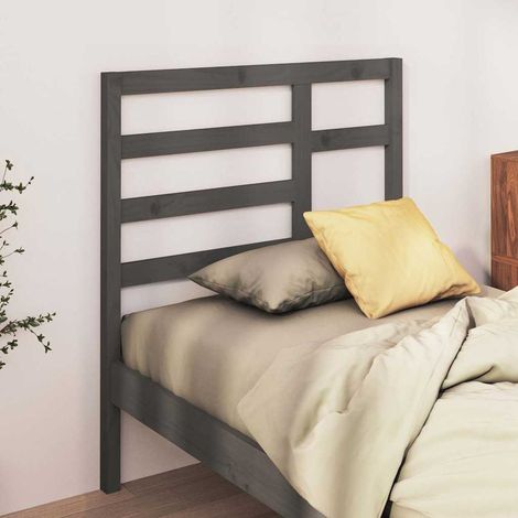 vidaXL Cabecero de cama madera maciza de pino gris 96x4x104 cm (1/5)