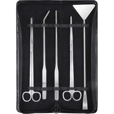 Kit de acuario Aquascaping 5 en 1, tanque de acuario de acero inoxidable, herramientas para plantas acuáticas, pinzas, tijeras, espátula (1/5)