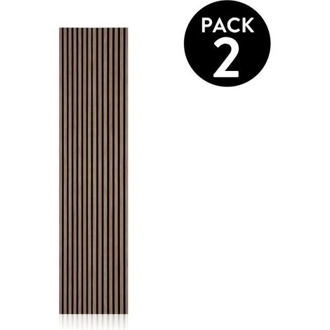 Pack 2 paneles acústicos Noiseless 240 Roble Honey - Negro 60cm (ancho) x 240cm (alto)