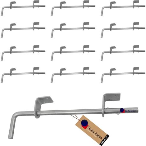 Lot de 10 Verrou de porte pour cadenas en galvanoplastie – 450 x 73 mm – Targette robuste pour porte blindée – Fermeture sécurisée avec pêne coulissant et loquet – Verrou baionnette – GeZu Impex