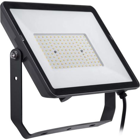 Projecteur LED extérieur, 100 W, non réglable, lumière blanche neutre (4000 K), 9500 lumens, aluminium, IP65, IK06, classe I, durée de vie de 35 000 h, câble de 60 cm