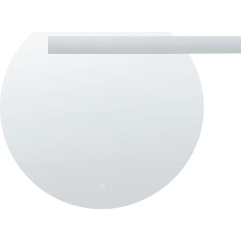 Espejo de pared con LED moderno para dormitorio y baño 80 x 90 cm redondo plateado Anost (1/5)