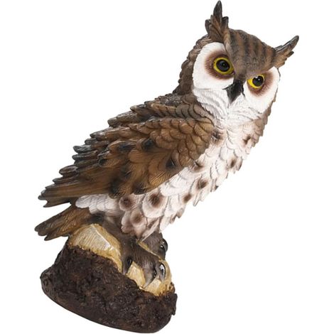 Statue de Chouette en Résine Marron Écologique Artisanat Fin, Décoration Élégante pour Magasins et Restaurants Design Créatif (1/5)