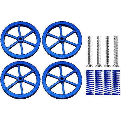 vis, écrous de nivellement, ressort de nivellement pour plateau chauffant, pièces détachées pour imprimantes 3D, accessoires de calibration de plateforme d'impression, bleu (1/5)