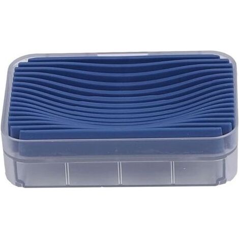 Porte-savon à deux niveaux, boîte de rangement pour douche, à coller, fixation murale avec trous de drainage pour salle de bain (couleur : bleu) (1/5)