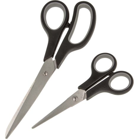 EUROTOOLS Profi-Scherensatz, INOX, 2-teilig, 215 mm und 140 mm, 2-Komponenten-Softgriff