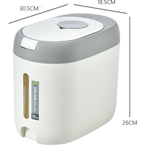 Seau à riz (10 kg) pour la cuisine, récipient de rangement alimentaire, bouteille à grains, style japonais, en plastique (1/5)