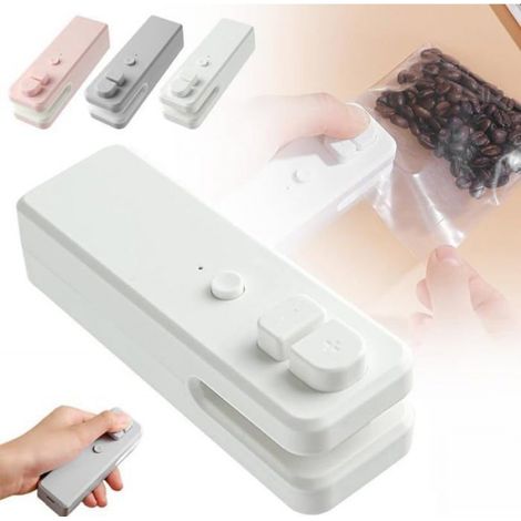 Coupe-sac et scelleuse 2 en 1, mise à niveau 2024, scelleuse thermique, scelleuse sous vide portable pour aliments (blanc) (1/4)