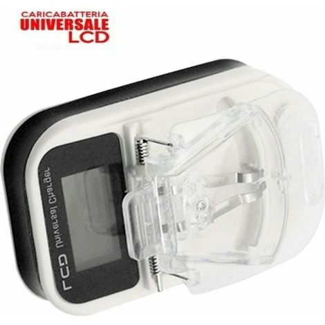 CARICATORE BATTERIE LITIO CARICABATTERIE UNIVERSALE LCD CELLULARI FOTOCAMERE