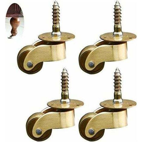 roulettes 4X roulettes pivotantes, roulettes pour Meubles en Laiton, roulettes de Transport, roulettes pivotantes, roulement Silencieux, pour Meubles, appareils & équipements, Petites Mini ro (1/5)