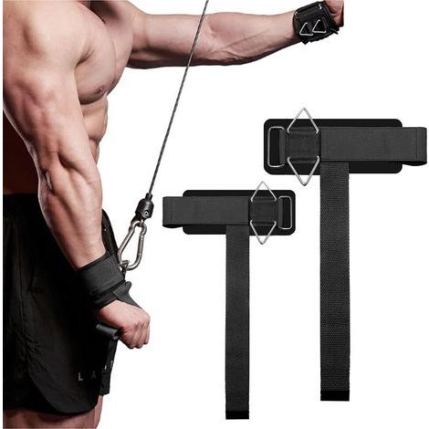Handgelenkbänder für Klimmzüge – Handgelenkbänder für Kabelzugmaschinen – Handgelenkstütze für Gewichtheben und Bodybuilding – 5 mm dicke Schaumstoffpolsterung – Verstellbarer Klettverschluss – (1/5)