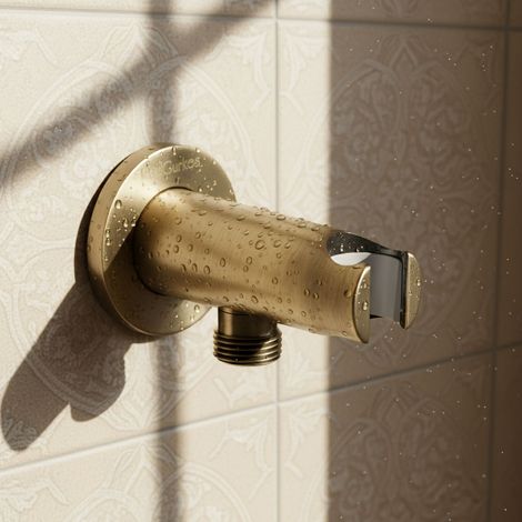 PaulGurkes Support Murale Bronze Finition Laiton pour Bras de Douche