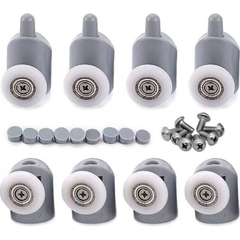 8 Pcs 23mm Galet Rouleau Roulette Roue pour Porte de Douche, Roulettes Coulissantes Porte Salle de Bain (1/4)
