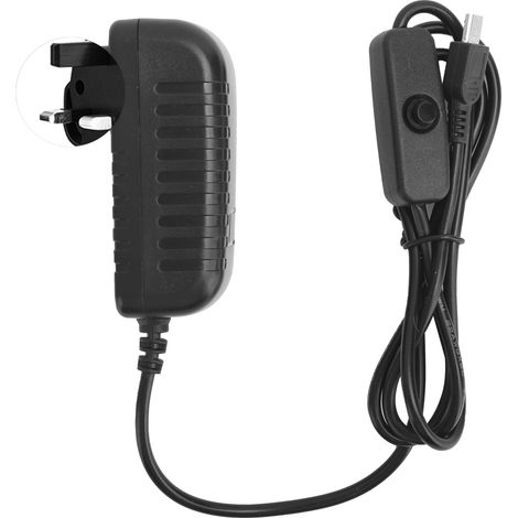 Alimentation 5V 3A pour Raspberry Pi avec interrupteur, adaptateur Micro USB intégré, prise UK 100-240V (1/5)