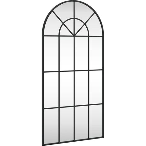 Miroir mural noir 50x100 cm arche fer