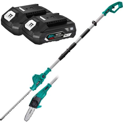 Cortasetos y motosierra a batería con pértiga Vatton 20V (1/3)