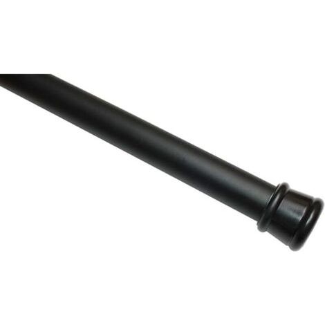 2Pcs Tringle à Rideau sans Perçage Ø 13mm Noir-Mat 60-110, Steel, 60-110 cm (1/4)