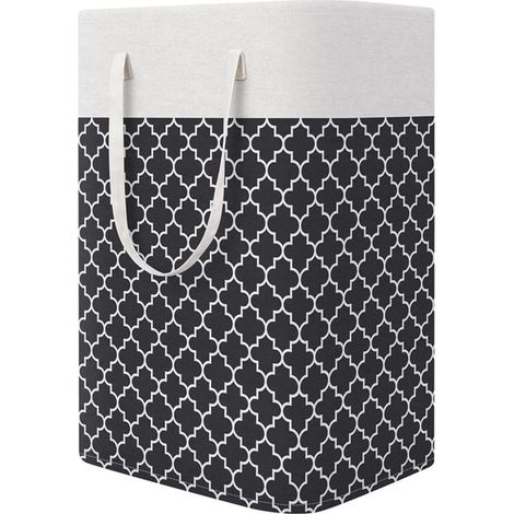 Panier a Linge Sale,Grand Panier à Linge avec Anse,75L Organiser Paniers pour Vêtements Stockage,Pliable Sac à Linge en Tissu Corbeille a Linge,Panier de Rangement Pour Jouets (Noir) (1/5)