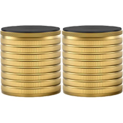 Lot de 2 pieds de meubles réglables en hauteur (3,3 cm à 75 mm), en aluminium, couleur or brillant. (1/5)