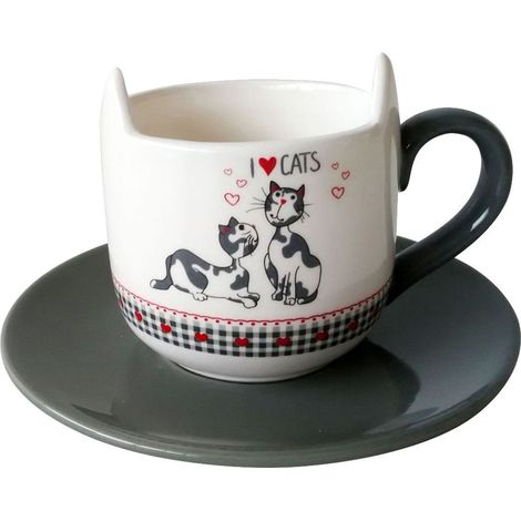 Set cappuccino I Love CATS